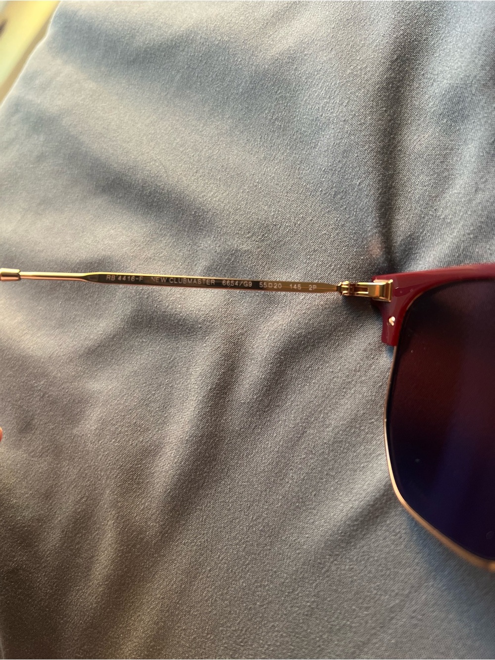 Ray-Ban Sunglasses CHROMANCE - New Clubmaster RB4416-F / Red NEW - Picture 6 of 8
